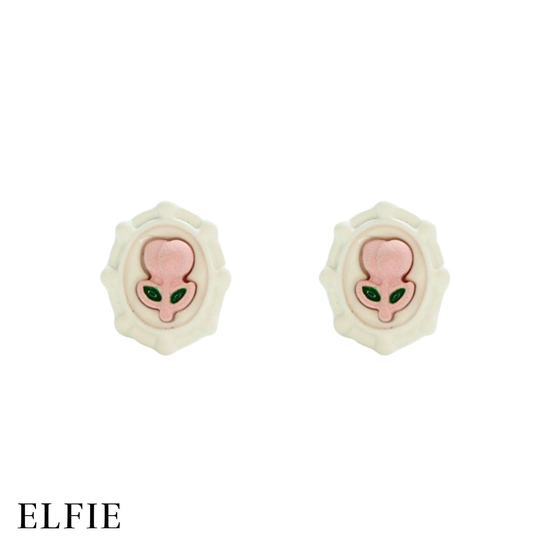 White And Pink Tulip Stud Earring