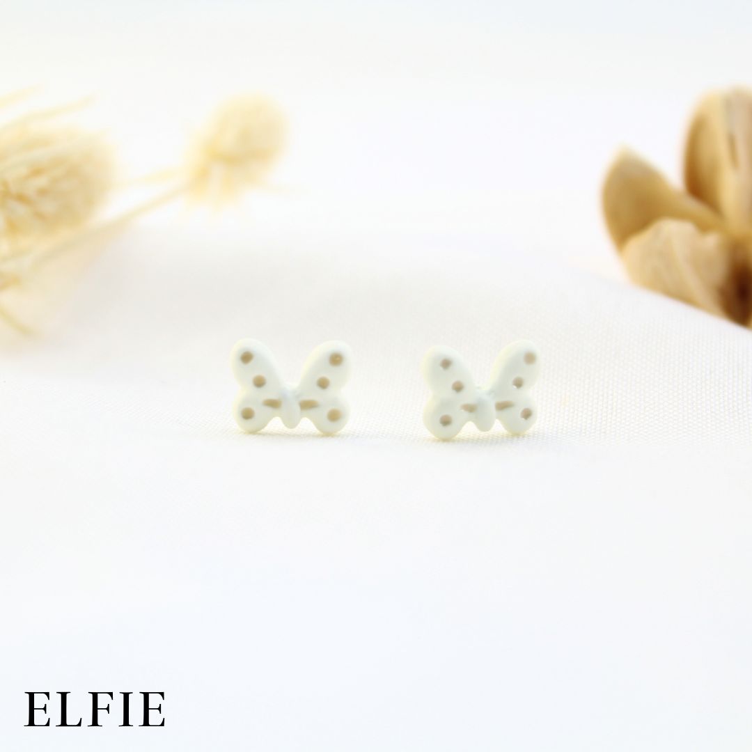 White Butterfly Stud Earring