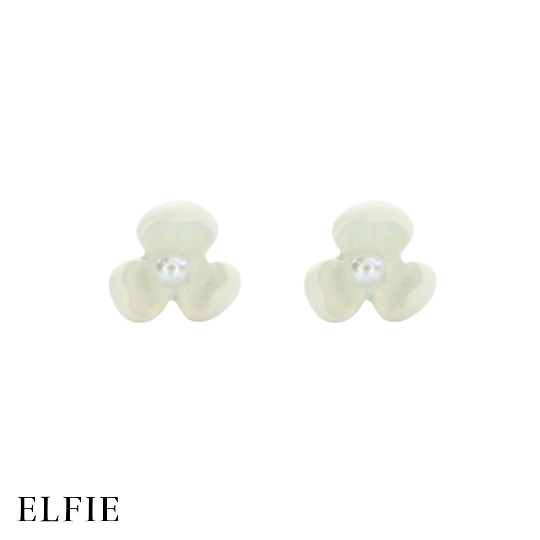 White Crystal Flower Stud Earring