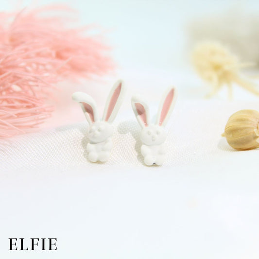 White Rabbit Stud Earring