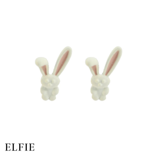 White Rabbit Stud Non-Titanium Earring