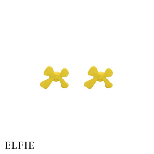 Yellow Ribbon Stud Non-Titanium Earring