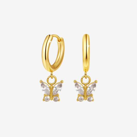 Marquise Wing Huggie Hoop Titanium Earring
