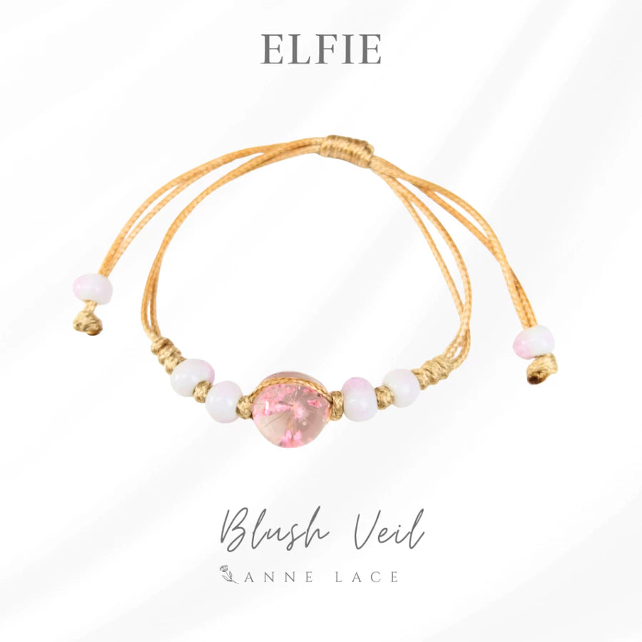 Fairy Pink Ceramic Dried Flower Bracelet