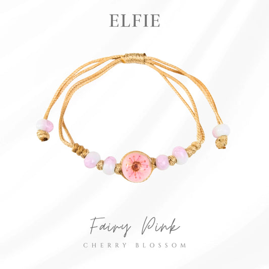 Fairy Pink Ceramic Dried Flower Bracelet